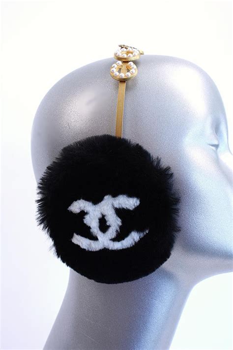 chanel earmuffs|chanel hair clip vintage.